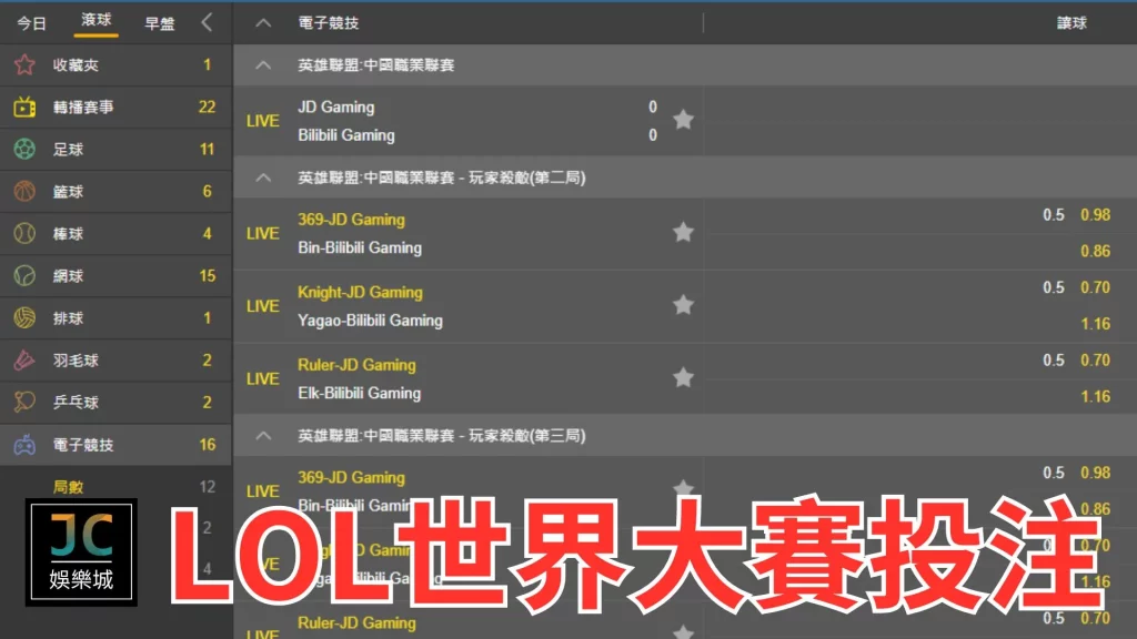 LOL世界大賽投注